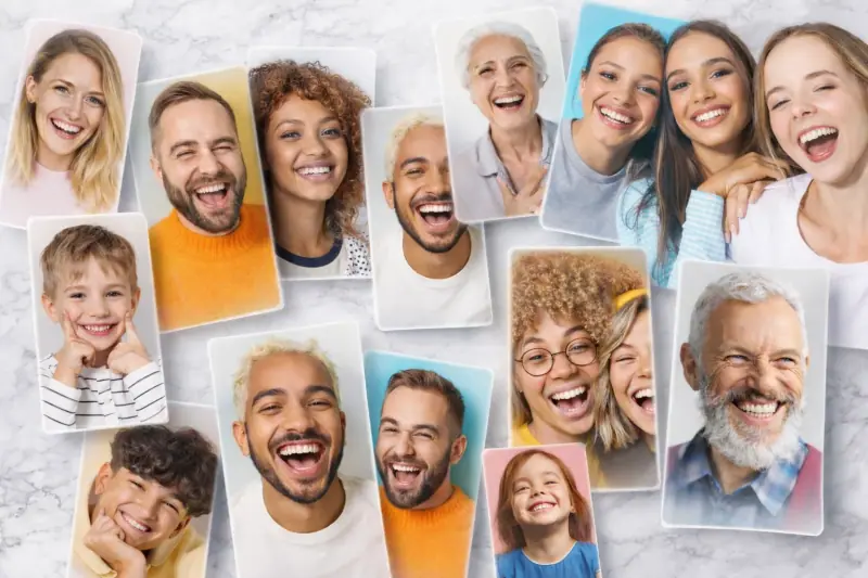 Collage of smiling patients of different ages and backgrounds