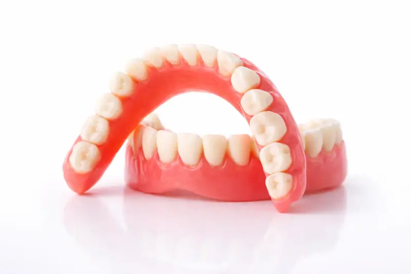 Custom full denture made in a dental lab